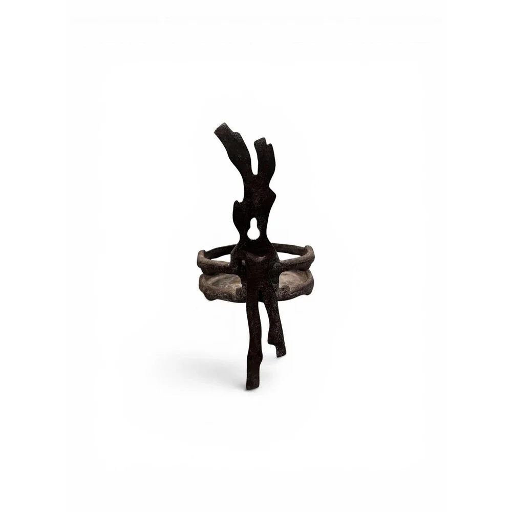 Vintage Brutalist Cast Metal Wall Sconce Holder 8” Plant & Candle Holder